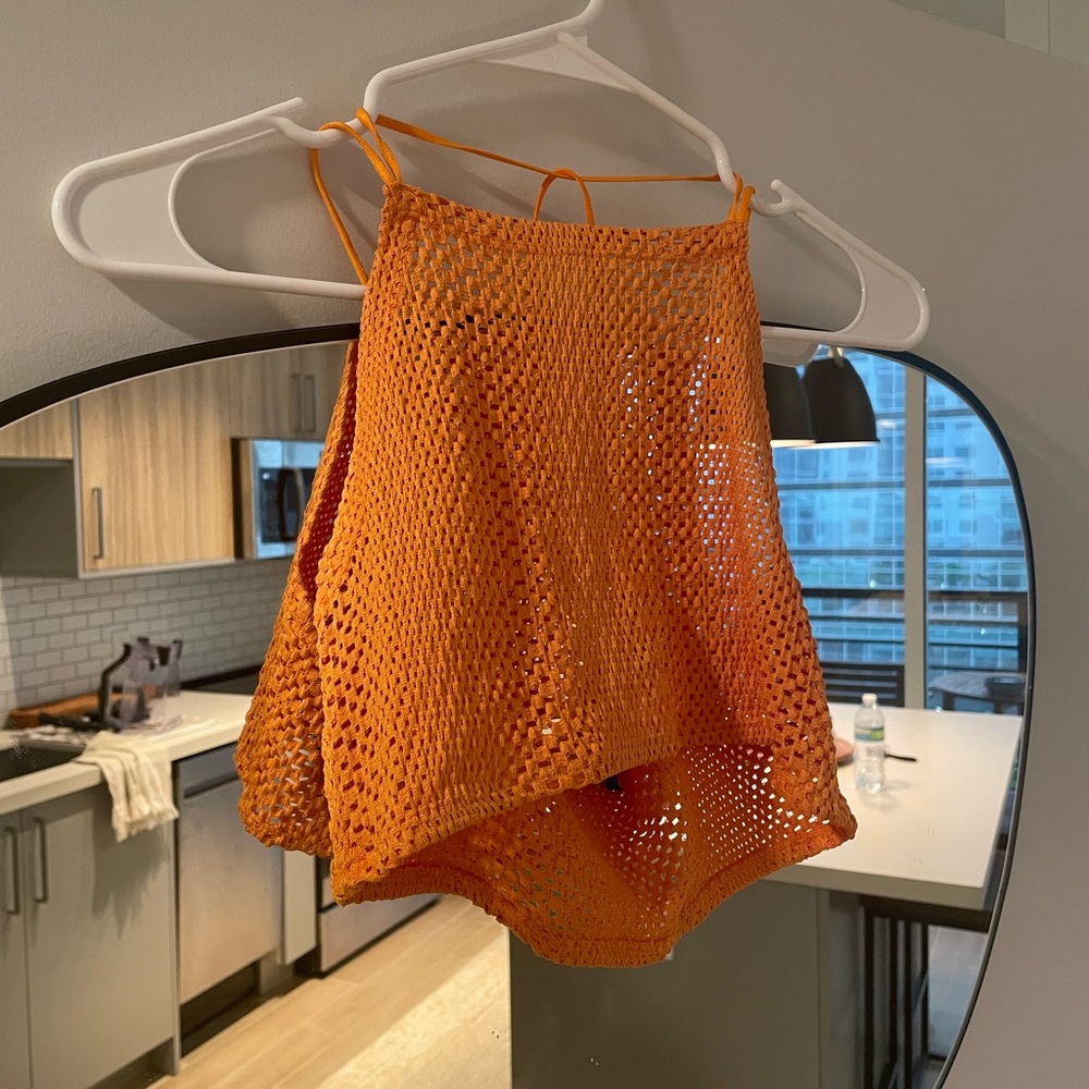Zara orange cropped tank